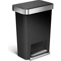 Simplehuman 45L Rect. Bin W Liner Pocket Black Plastic, Black