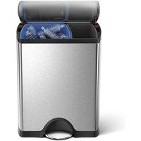 Simplehuman 46L 30 16 Rect. Bin Brushed, Silver