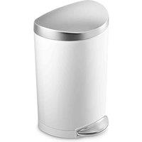 Simplehuman 10L Semi-round Bin White, White