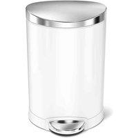 Simplehuman 6L Semi-round Bin White, White