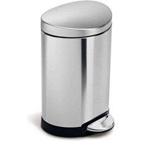 Simplehuman 6L Semi-round Bin Brushed, Silver