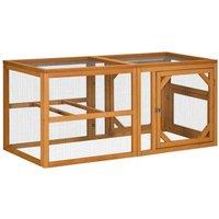 PawHut Wooden Chicken Coop for 2-4 Chickens, Orange