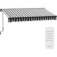 Outsunny 3.5x2.5m Electric Retractable Awning - Grey & White, Grey