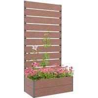 Outsunny Raised Garden Bed w/ Trellis, Drainage Hole - Brown, Brown
