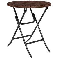 Outsunny Foldable Rattan Outdoor Coffee Table - Brown, Brown