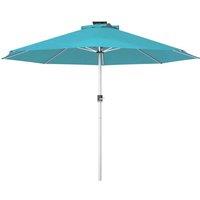 Outsunny Solar Patio Garden Parasol with Lights - Blue, Blue