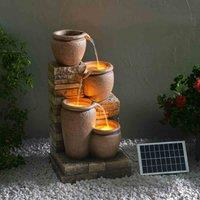 Teamson Home 78 cm 4-Tier Outdoor Water Fountain w/ LED Lights, Terracotta