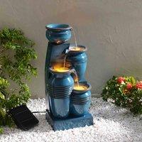 Teamson Home 73 cm 4-Tier Outdoor Water Fountain w/ LED Lights, Blue