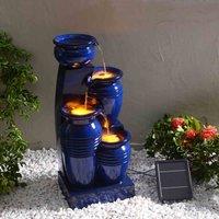 Teamson Home 73 cm 4-Tier Outdoor Water Fountain w/ LED Lights, Navy