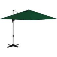Outsunny 3 x 3m Cantilever Roma Parasol w/ Cross Base Green, Green