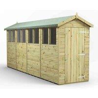 Power 16x4 Premium Apex Garden Shed, Green