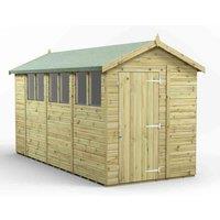 Power 14x6 Premium Apex Garden Shed, Green