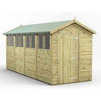 Power 16x6 Premium Apex Garden Shed, Green