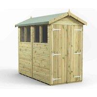 Power 8x4 Premium Apex Double Door Garden Shed, Green