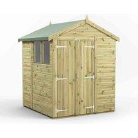 Power 6x6 Premium Apex Double Door Garden Shed, Green