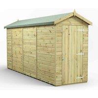 Power 14x4 Premium Apex Windowless Garden Shed, Green