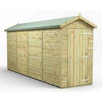 Power 16x4 Premium Apex Windowless Garden Shed, Green