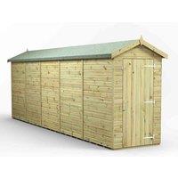 Power 20x4 Premium Apex Windowless Garden Shed, Green
