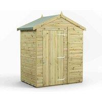 Power 4x6 Premium Apex Windowless Garden Shed, Green