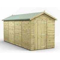 Power 16x6 Premium Apex Windowless Garden Shed, Green
