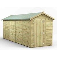 Power 18x6 Premium Apex Windowless Garden Shed, Green