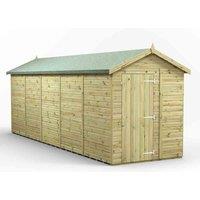 Power 20x6 Premium Apex Windowless Garden Shed, Green