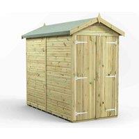 Power 8x4 Premium Apex Windowless Double Door Garden Shed, Green