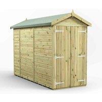 Power 10x4 Premium Apex Windowless Double Door Garden Shed, Green