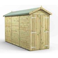 Power 12x4 Premium Apex Windowless Double Door Garden Shed, Green