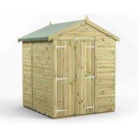 Power 6x6 Premium Apex Windowless Double Door Garden Shed, Green
