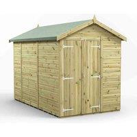 Power 10x6 Premium Apex Windowless Double Door Garden Shed, Green