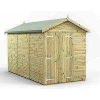 Power 12x6 Premium Apex Windowless Double Door Garden Shed, Green