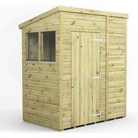 Power 6x4 Premium Pent Garden Shed, Green