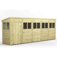 Power 20x4 Premium Pent Garden Shed, Green