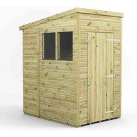Power 4x6 Premium Pent Garden Shed, Green