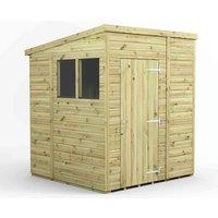 Power 6x6 Premium Pent Garden Shed, Green