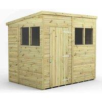 Power 8x6 Premium Pent Garden Shed, Green