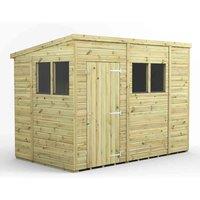 Power 10x6 Premium Pent Garden Shed, Green