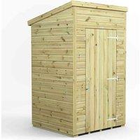 Power 4x4 Premium Pent Windowless Garden Shed, Green