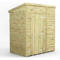 Power 6x4 Premium Pent Windowless Garden Shed, Green
