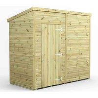 Power 8x4 Premium Pent Windowless Garden Shed, Green