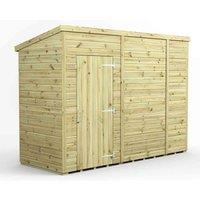Power 10x4 Premium Pent Windowless Garden Shed, Green