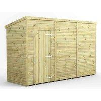 Power 12x4 Premium Pent Windowless Garden Shed, Green