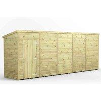Power 20x4 Premium Pent Windowless Garden Shed, Green