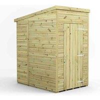 Power 4x6 Premium Pent Windowless Garden Shed, Green