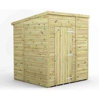 Power 6x6 Premium Pent Windowless Garden Shed, Green