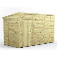 Power 12x6 Premium Pent Windowless Garden Shed, Green