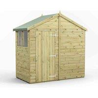 Power 4x8 Premium Apex Garden Shed, Green