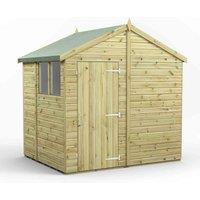 Power 6x8 Premium Apex Garden Shed, Green