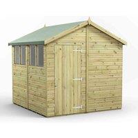 Power 8x8 Premium Apex Garden Shed, Green